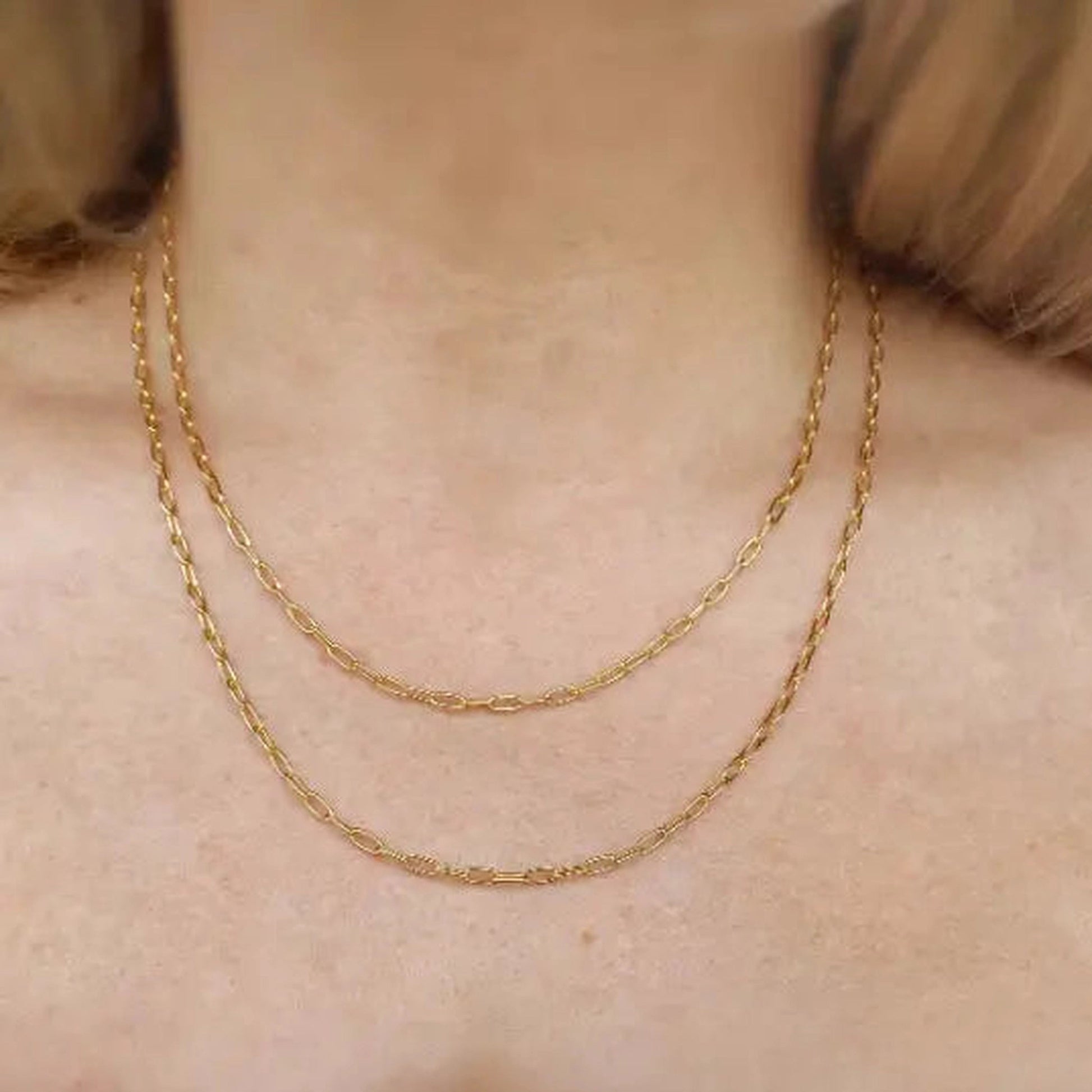 Blake - Malia Grace Jewelry gold filled paper clip chain necklace