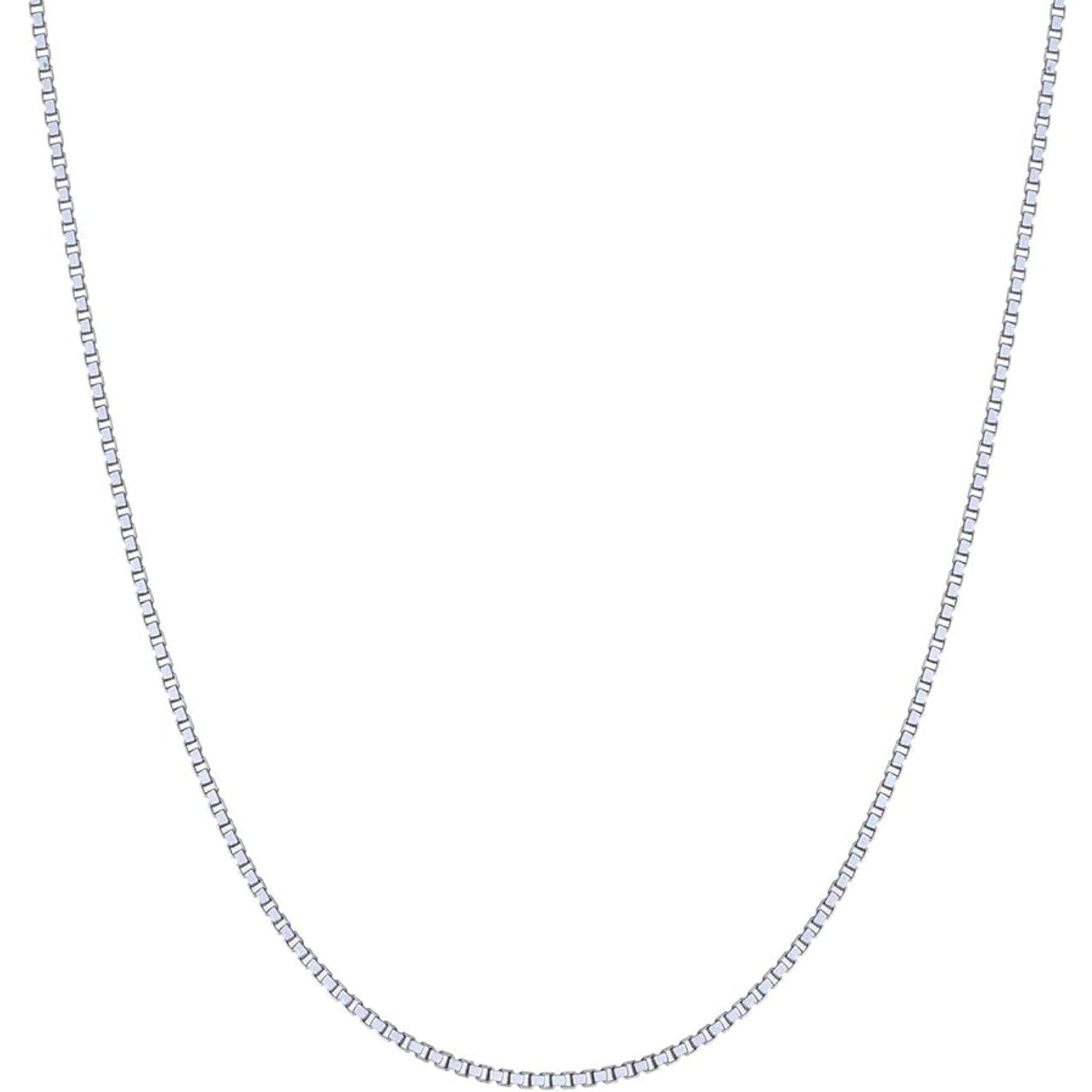 Eve - Malia Grace Jewelry silver box chain necklace 14", 16", 18", 20"