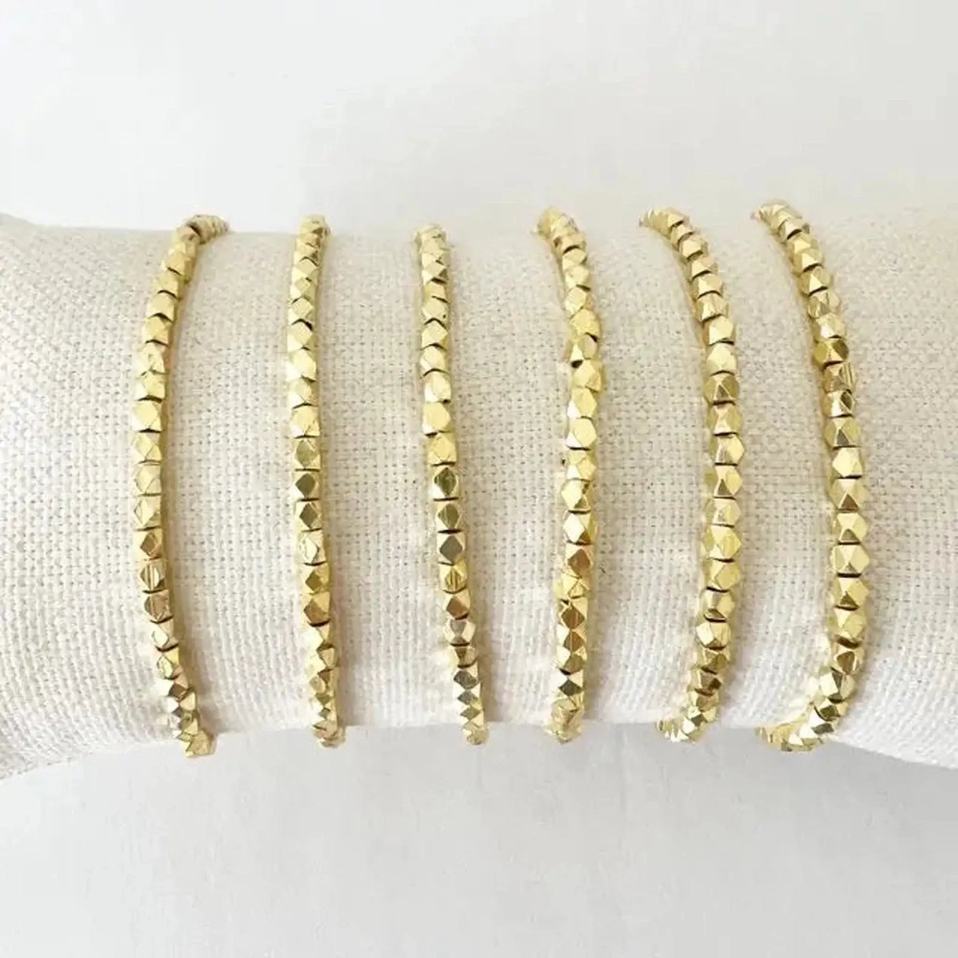 Hayden - Malia Grace Jewelry gold beaded elastic bracelet