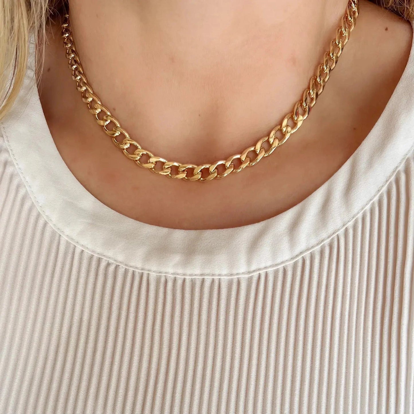 Lennon - Malia Grace Jewelry gold filled cuban chain chunky necklace