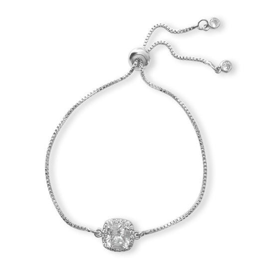 Loretta - Malia Grace Jewelry large cz adjustable silver bracelet
