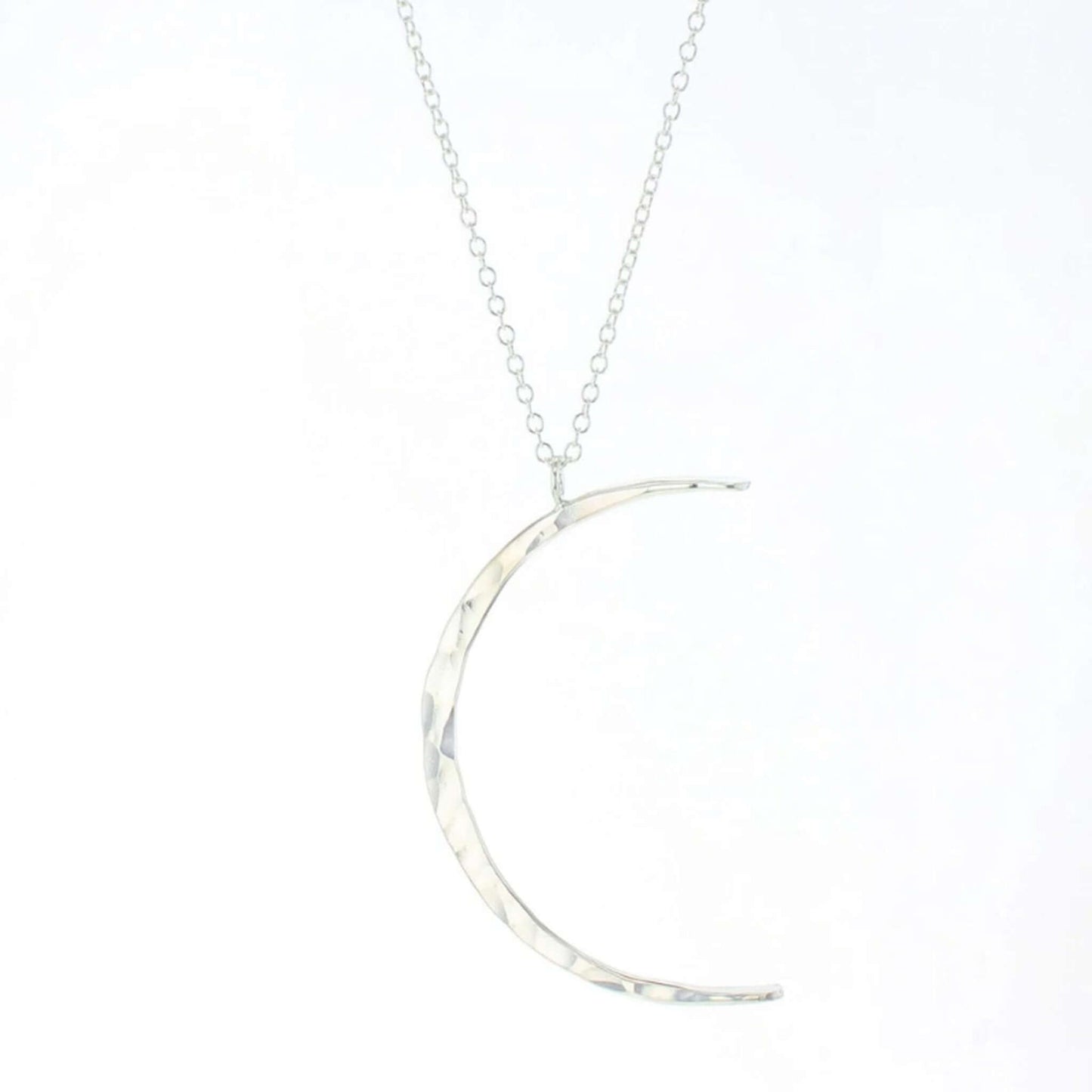 Tessa - Malia Grace Jewelry silver hammered moon necklace