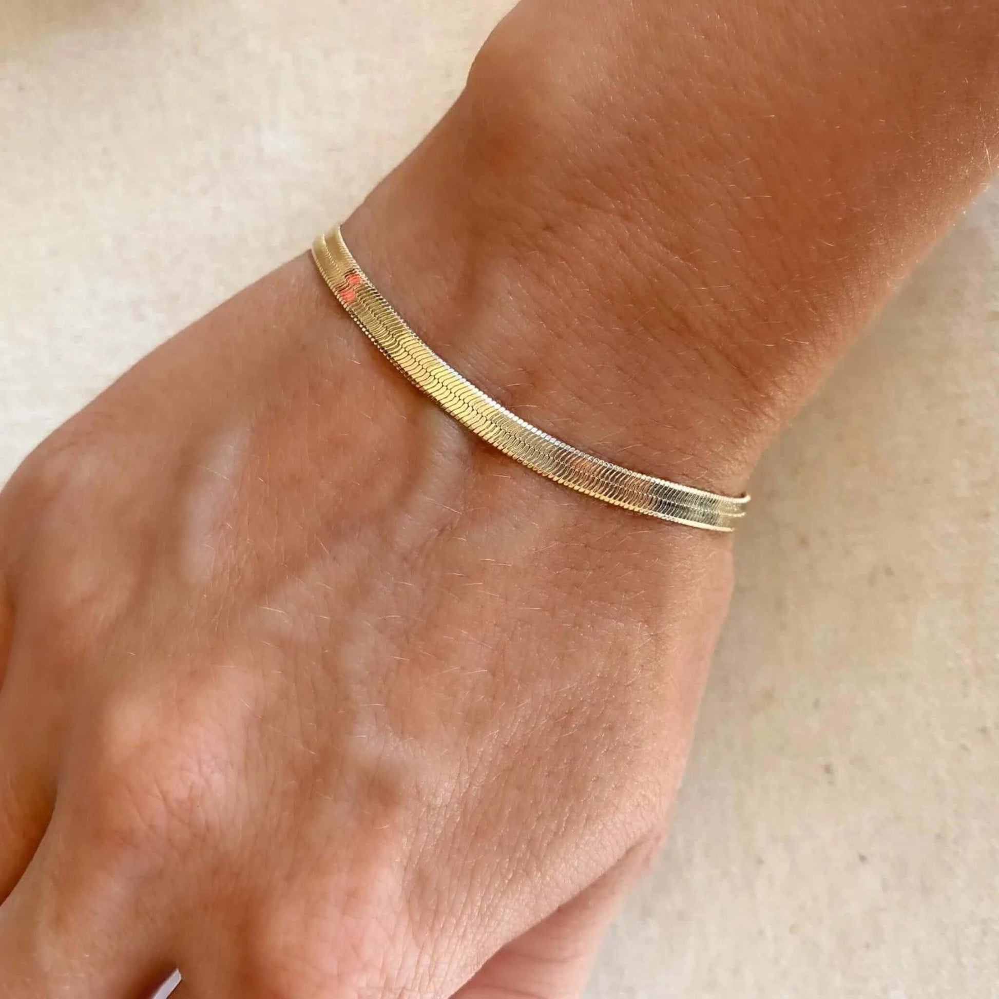 Amirah - 18K gold filled herringbone bracelet