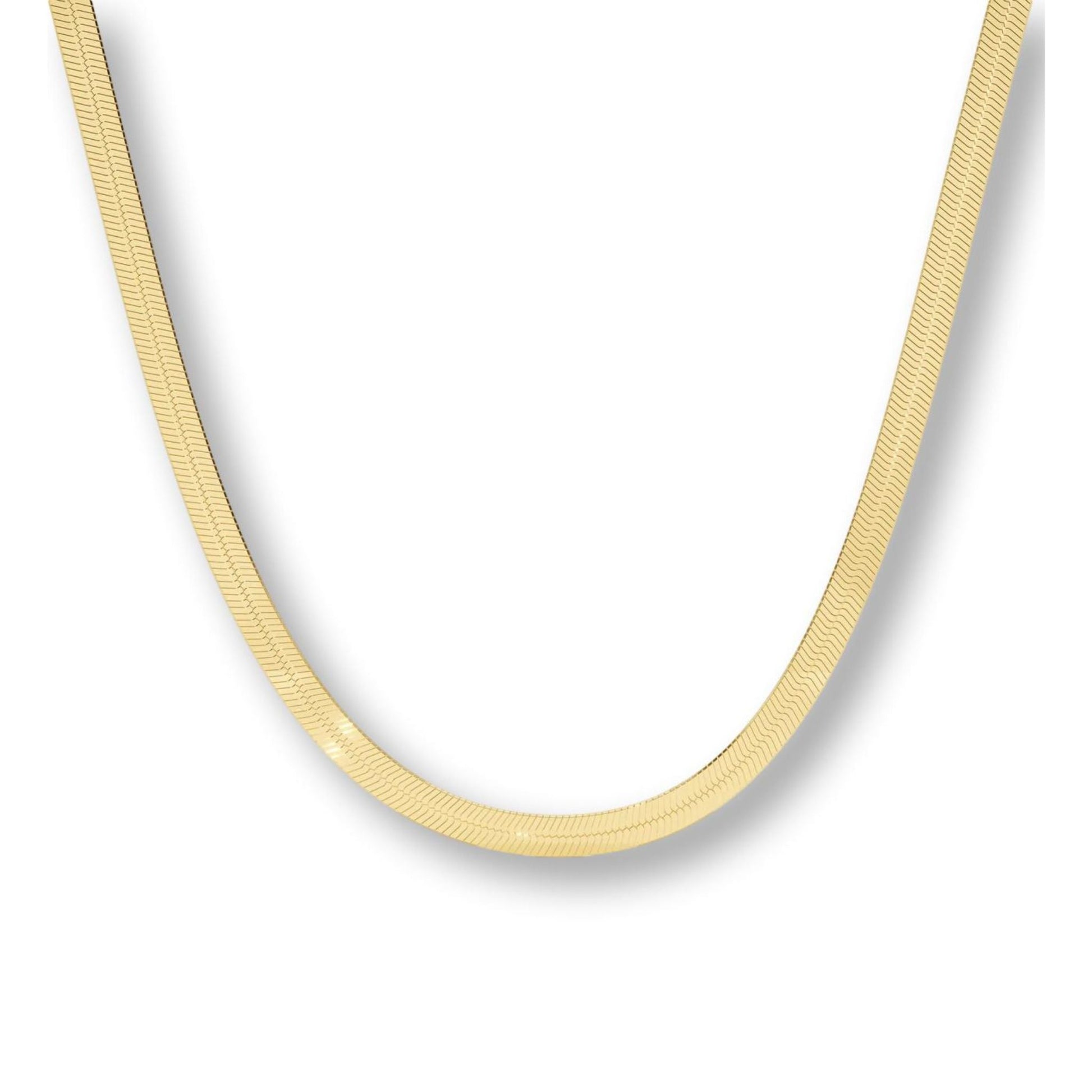 Ashlyn - Malia Grace Jewelry gold filled herringbone flat necklace 14", 16", 18", 20" 