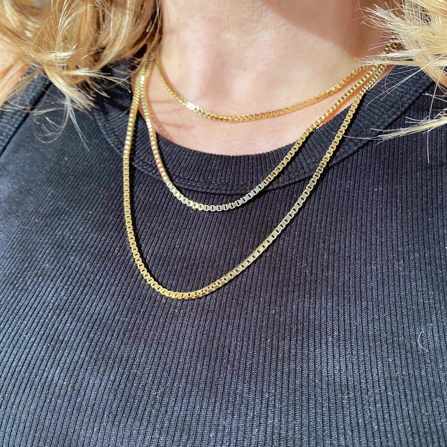 Channing - Malia Grace Jewelry gold filled box chain necklace