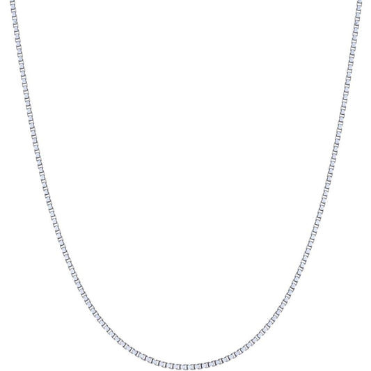 Eve - Malia Grace Jewelry silver box chain necklace 14", 16", 18", 20" 