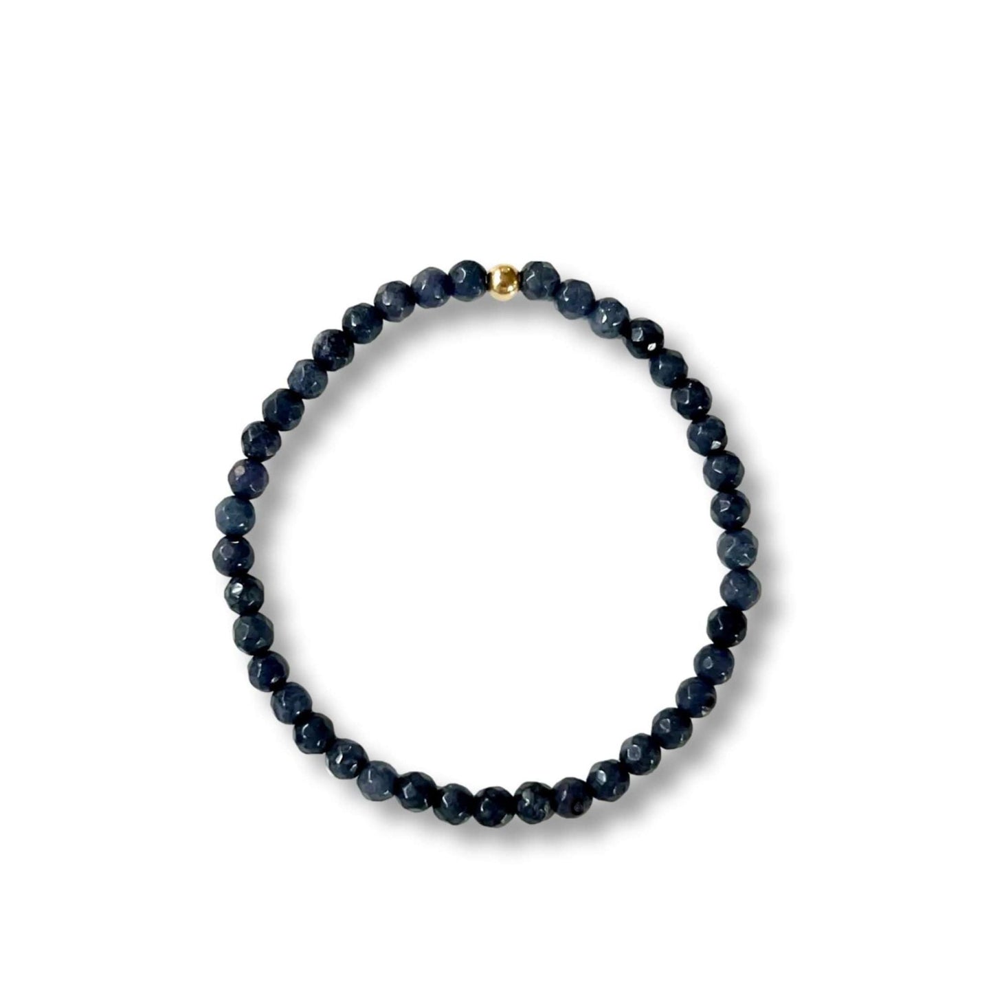 Georgie - Malia Grace Jewelry elastic stretch dark blue bead bracelet