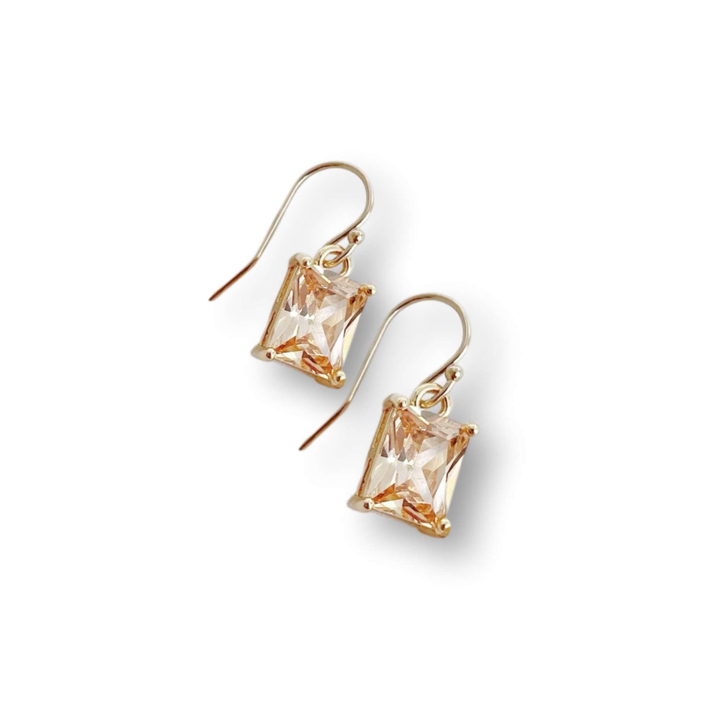 Hedy - Malia Grace Jewelry coral peach baguette earrings