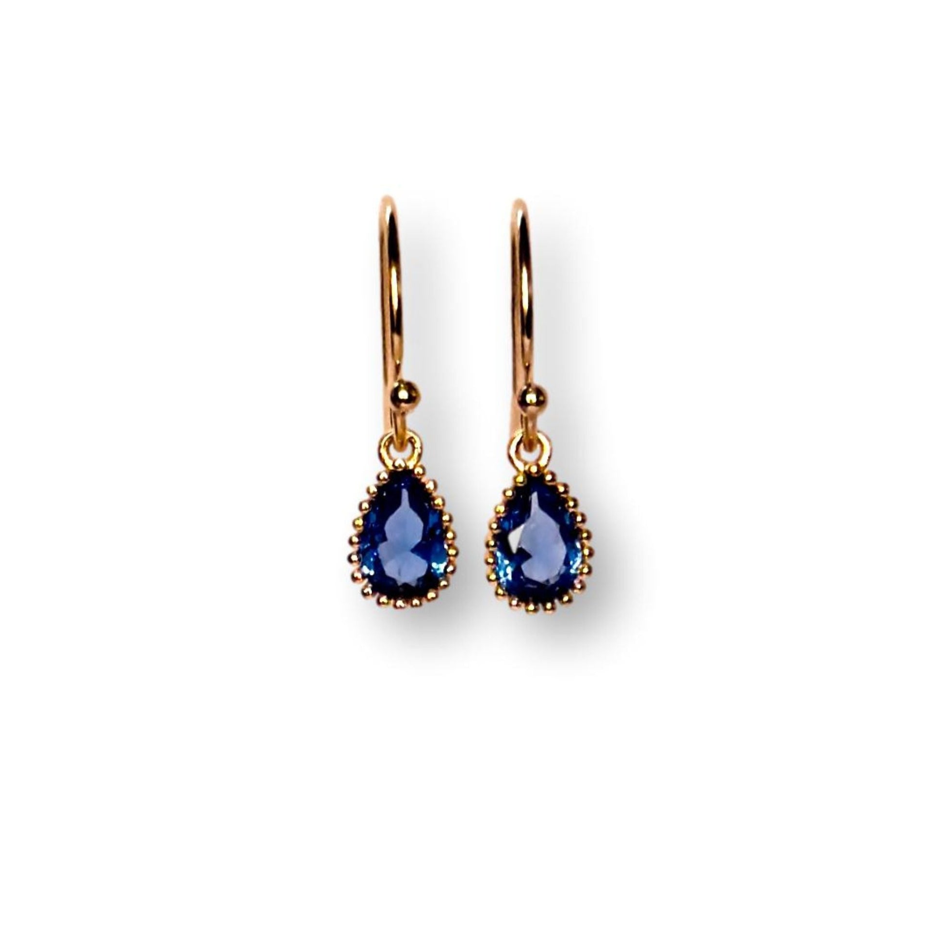 Isla - Malia Grace Jewelry sapphire blue teardrop earrings