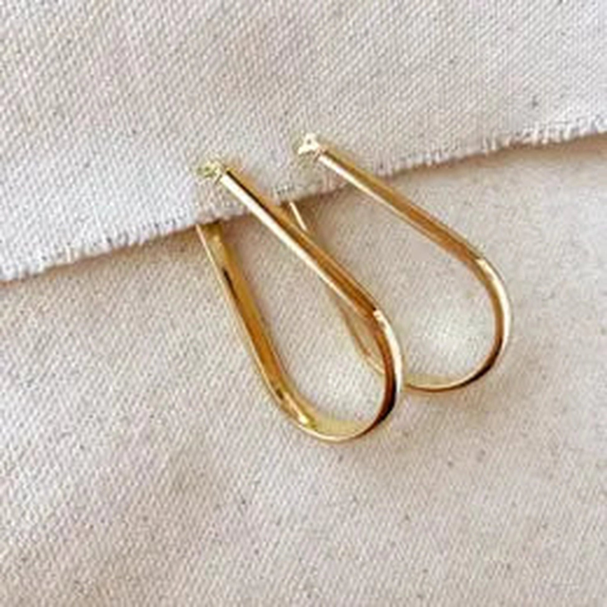 James - Malia Grace Jewelry large drop hoop earrings gold