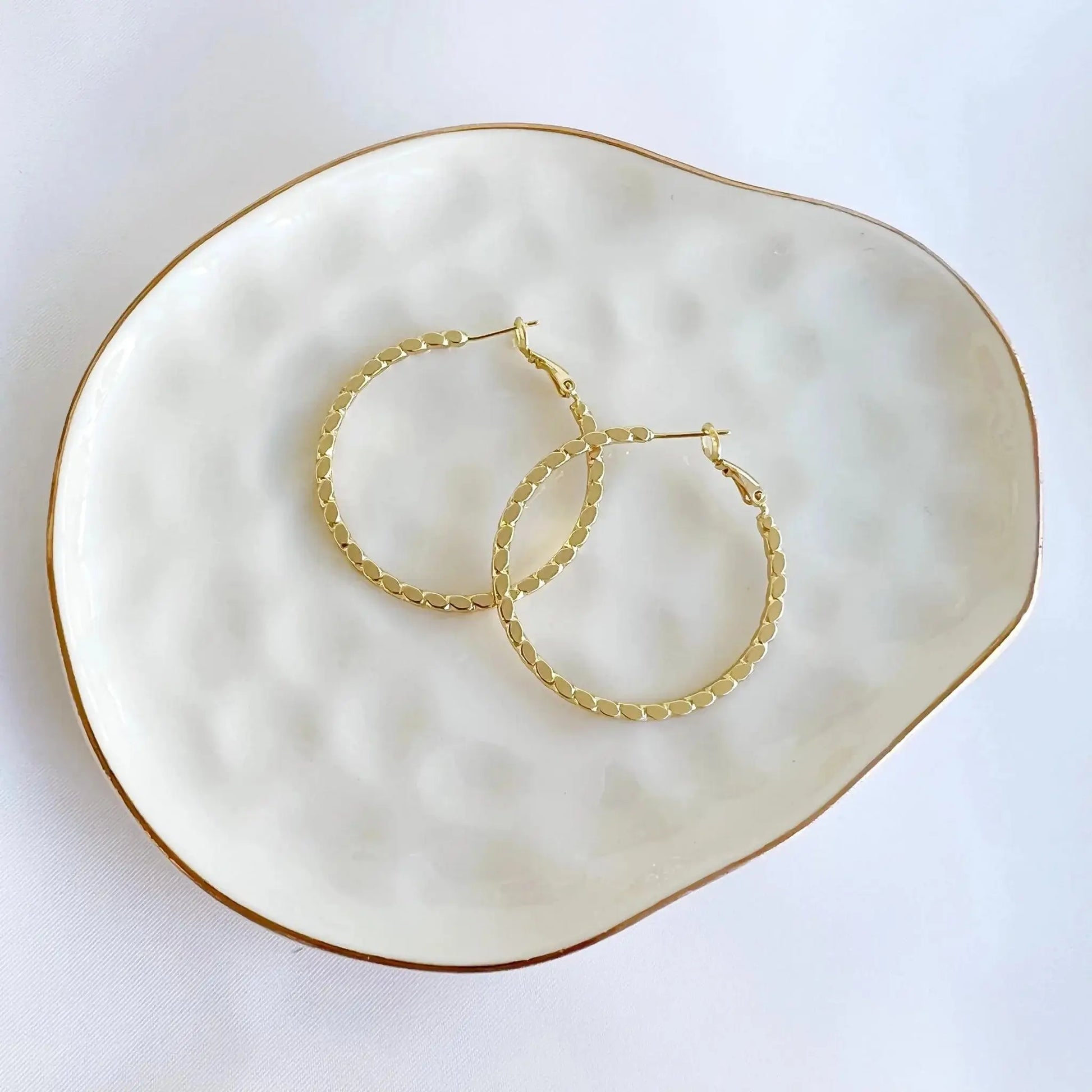 Juniper - Malia Grace Jewelry flat ball large hoop earrings