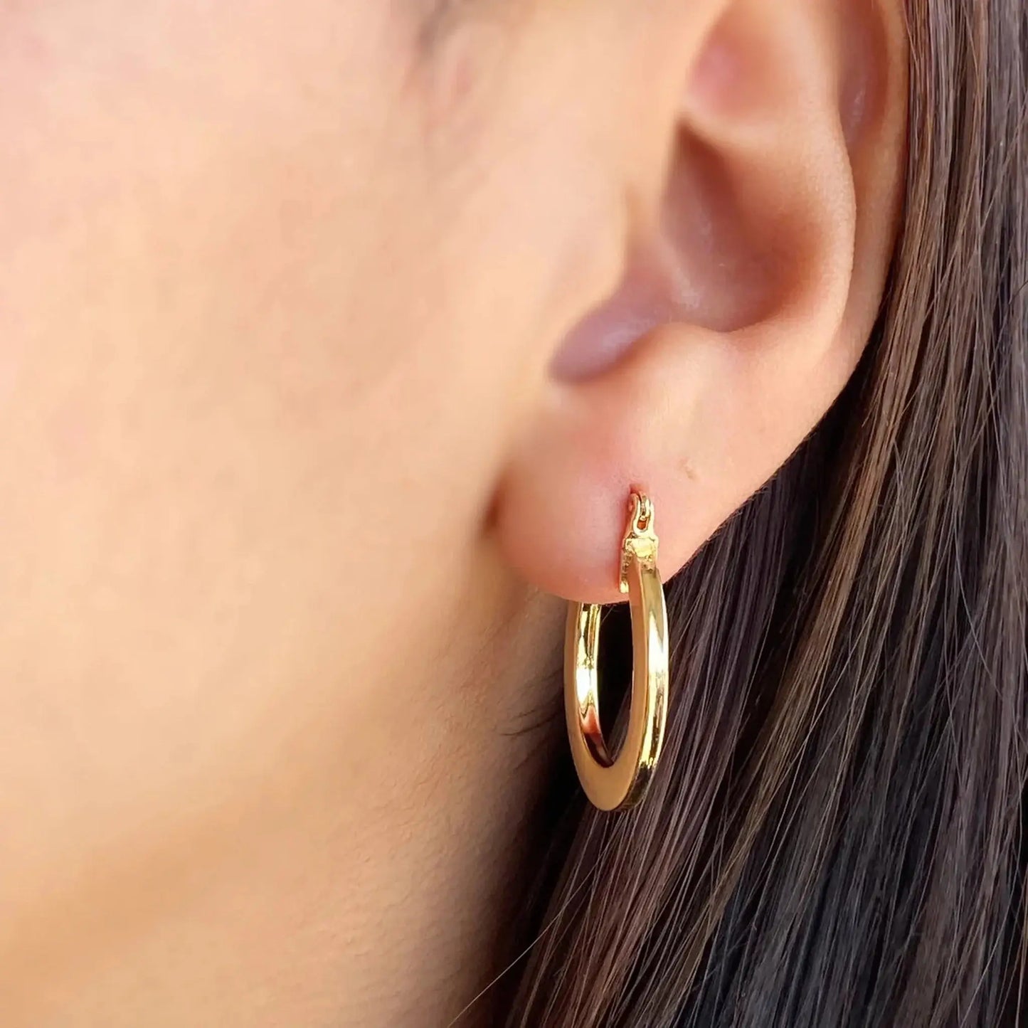 Kate - Malia Grace Jewelry flat hoop gold earrings