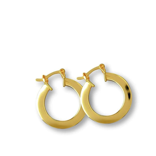 Kate - Malia Grace Jewelry flat hoop gold earrings