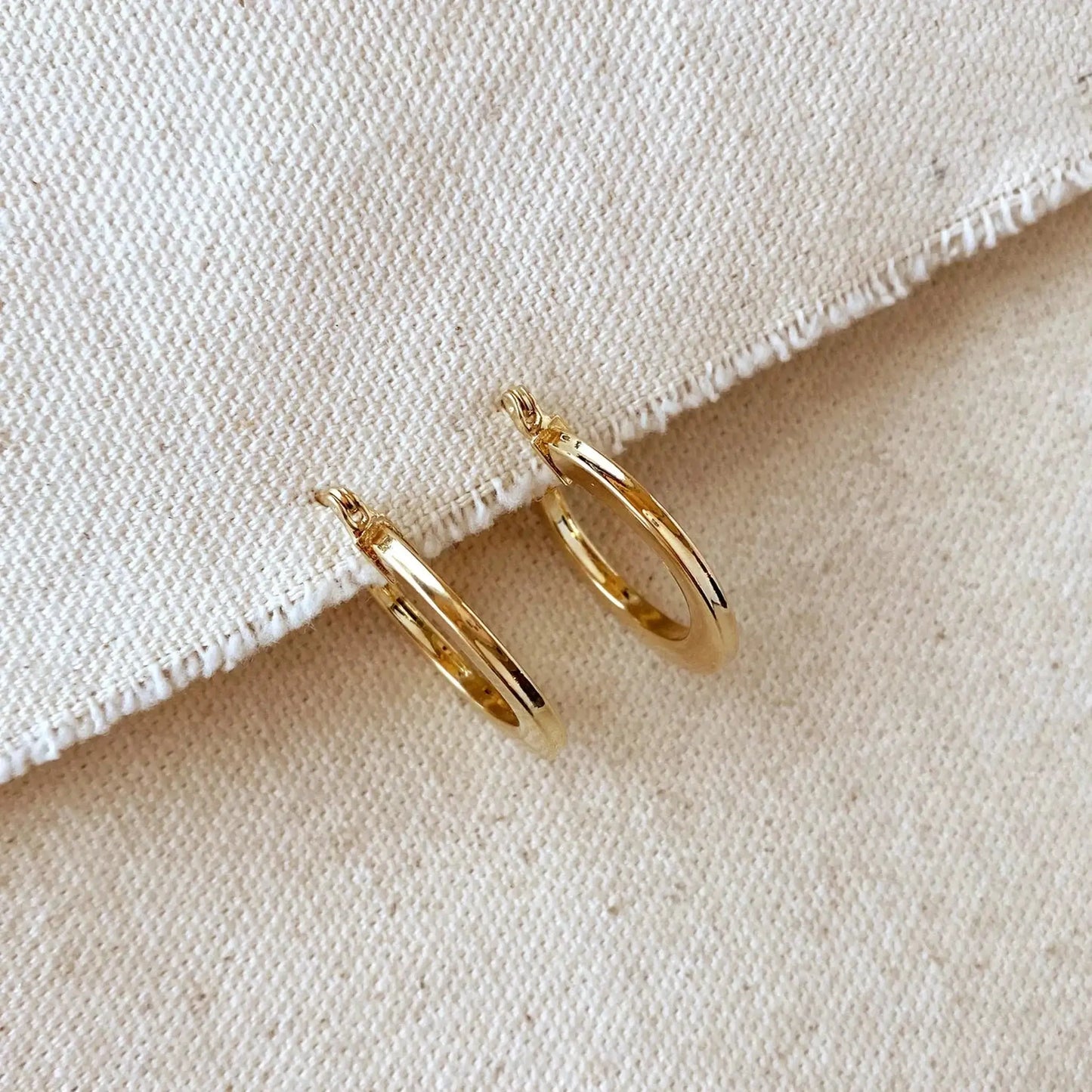 Kate - Malia Grace Jewelry flat hoop gold earrings