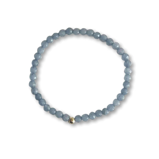 Noah - Malia Grace Jewelry gold blue bead stretch bracelet