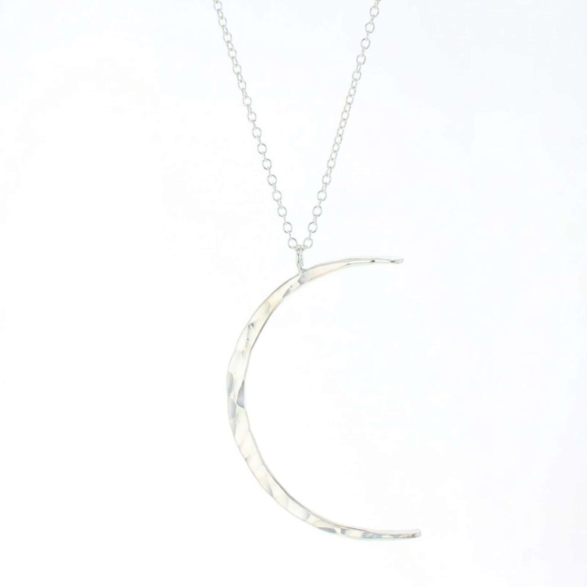 Tessa - Malia Grace Jewelry silver hammered moon necklace