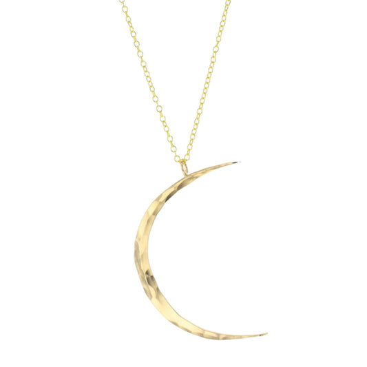 Tessa - Malia Grace Jewelry gold hammered moon necklace