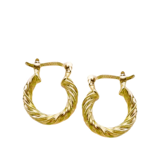 Willow - Malia Grace Jewelry twisted gold hoop earrings large